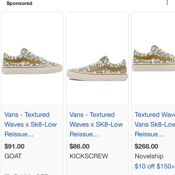 NWT Vans Sk8 Low Reissue Sneakers Textured Waves / Marshmallow Shoes Skate NEW​ - Picture 16 of 16